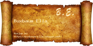 Buxbaum Ella névjegykártya